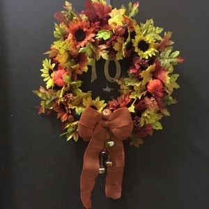 Fall floral tinsel wreath